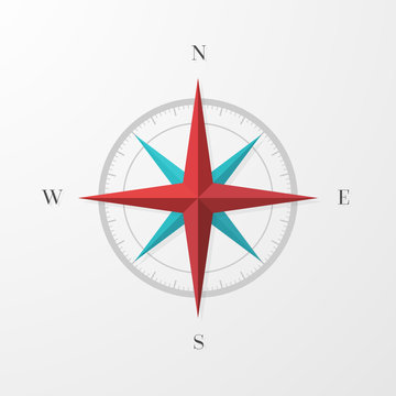 Compass Icon with Shadow