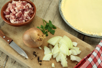 préparation d'une quiche
