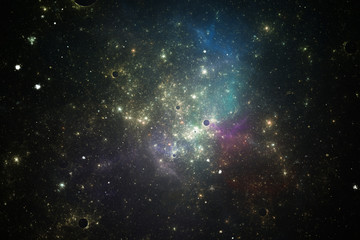 Image of stars and nebula clouds in deep space
