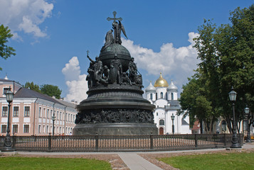 Bronze monument for Millennium of Russia in the Novgorod Kremlin