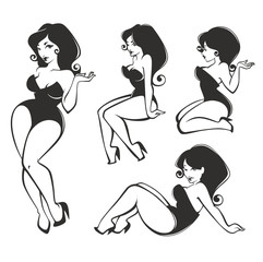 vector collection of  pin up girls