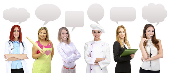 People of different professions and occupations in collage