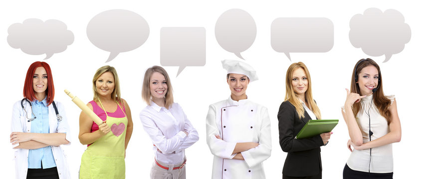 People of different professions and occupations in collage