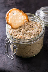 Mushroom pate in a jar