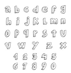 Hand drawn alphabet. vector