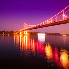 Fototapeta na wymiar Footbridge in Kiev. Ukraine