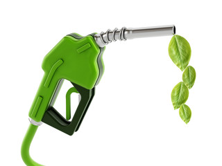 Green gas nozzle with leaves