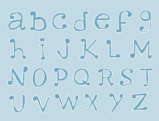 Hand drawn alphabet. vector