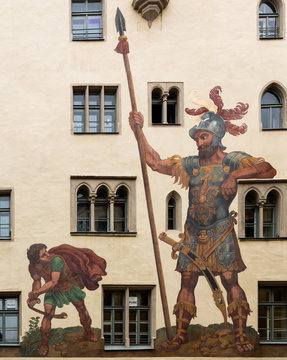 David and Goliath in Regensburg  Germany