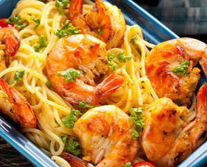 Spagetti mit garnelen 