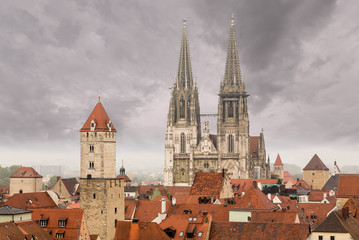 Regensburg medieval town Germany