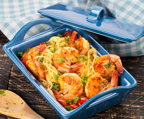 Spagetti mit garnelen 