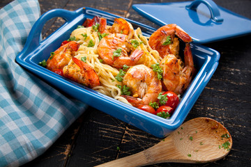 Spagetti mit garnelen 