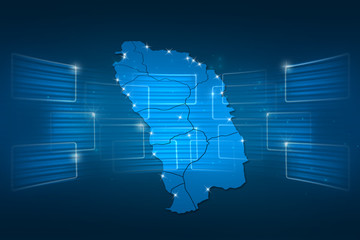 Dominica Map World map News Communication blue