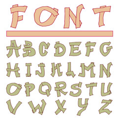Hand drawn alphabet. vector