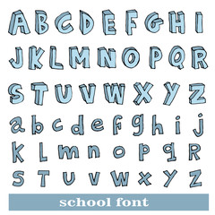 Hand drawn alphabet. vector