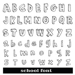 Hand drawn alphabet. vector