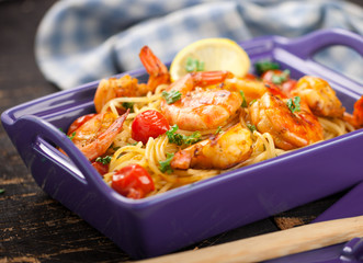 Spagetti mit garnelen 
