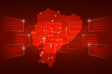 Ecuador Map World map News Communication red