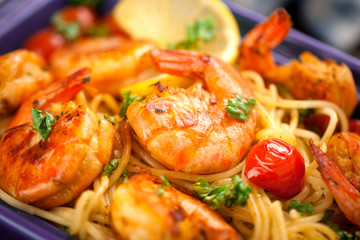 Spagetti mit garnelen 