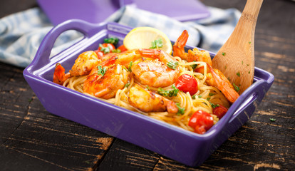 Spagetti mit garnelen 