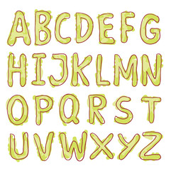 sketch alphabet Hand drawn.