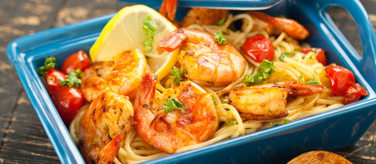 Spagetti mit garnelen 