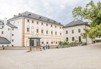 Fototapeta na wymiar SALZBURG, AUSTRIA : The fortress Hohensalzburg on July 20, 2015 in Salzburg, Austria
