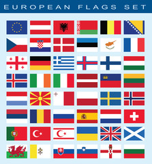 set of european flags, vector illustration