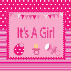 It's A Girl Baby Shower Poster