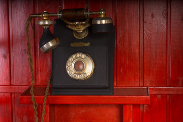 Old retro vintage telephone instrument