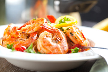 Spagetti mit garnelen 