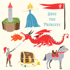 Set of mediavels tale persons