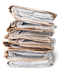 Old Files Arranged In Chaotic Stack