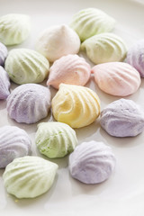 Pastel colored meringue