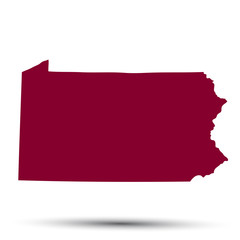Map of the U.S. state of Pennsylvania