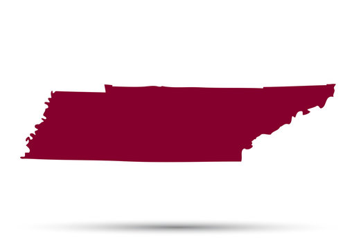Map of the U.S. state of Tennessee