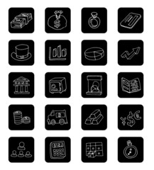 Doodle Bank icon, hand drawn illustration.