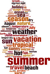 Summer word cloud concept. Vector illustration