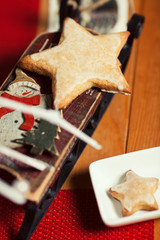 Christmas cookies concept. Creative snack set of cookies