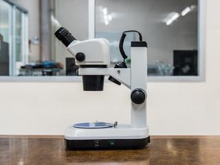 White microscope in the office
