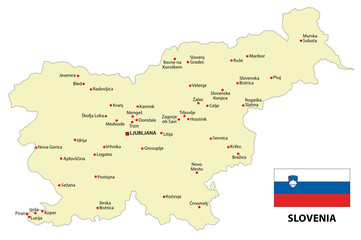 slovenia map with flag