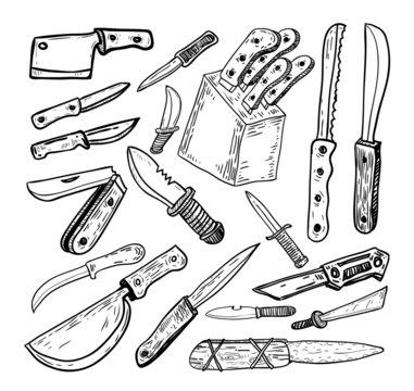 Knife set, vector illustration