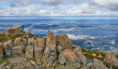 Gordijnen Panoramic View of Hobart from Mount Wellington © balky79