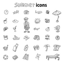 vector collection Summer Icons.