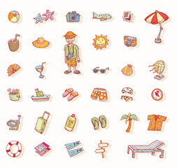 vector collection Summer Icons.