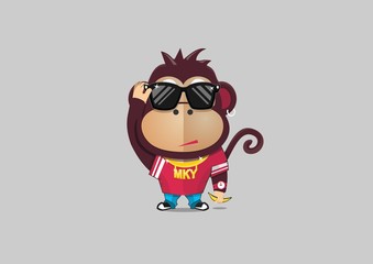 Monkey retro mascot