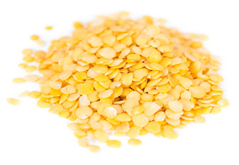 Yellow Lentils (isolated on white)