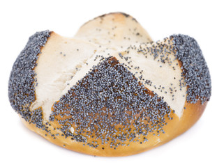 Pretzel Roll with Poppyseed (over white)