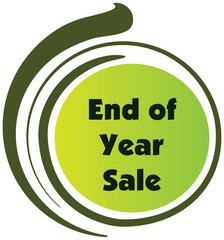 End of year sale vector label or badge isolated on white backgro